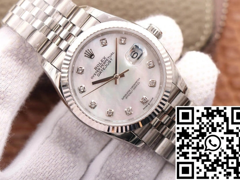 EW Mother-Of-Pearl Dial Factory M126234-0019 Rolex Datejust White 0118